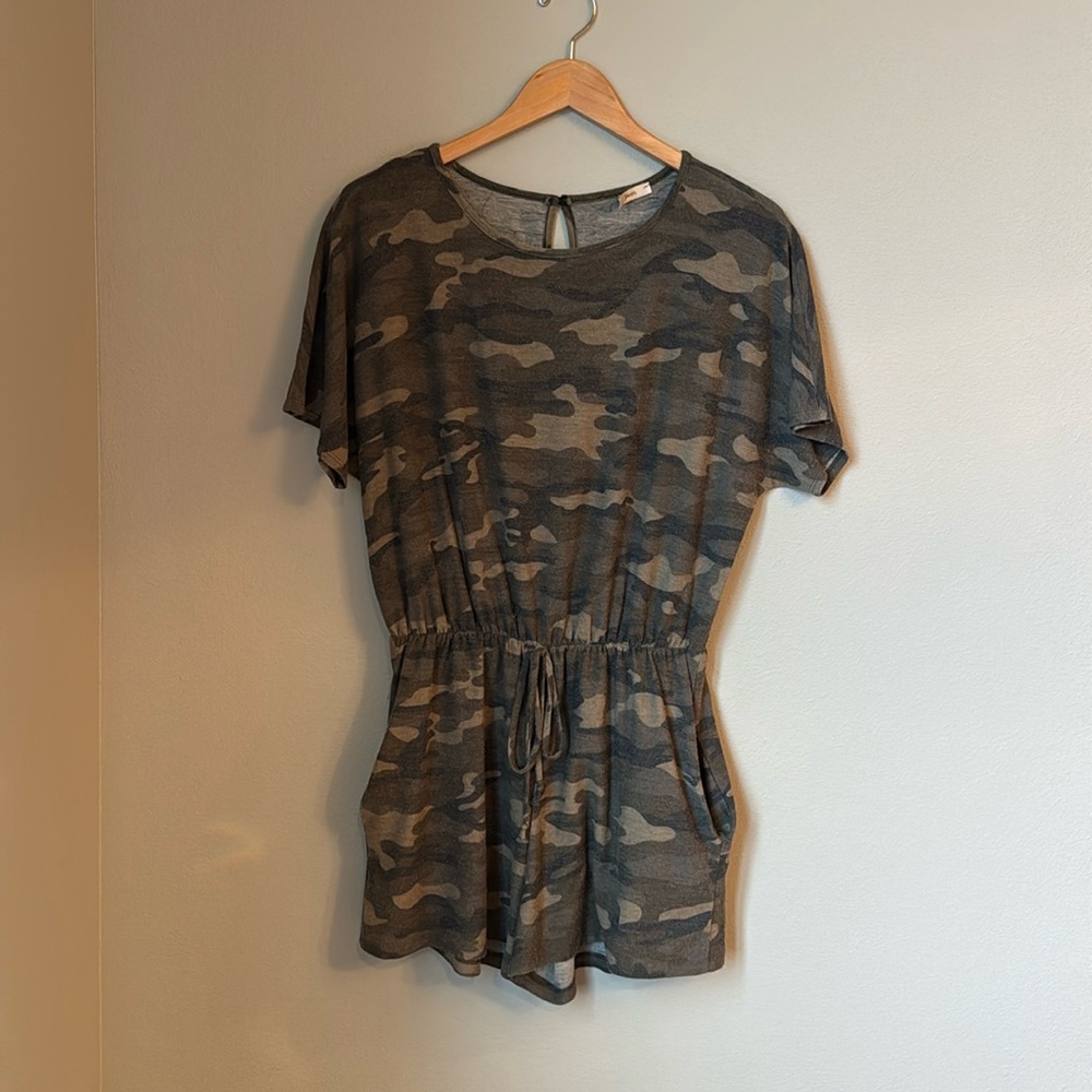 Size large camo short jumpsuit women’s